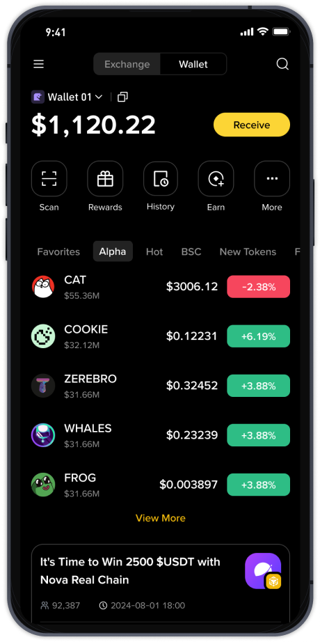 币安交易所APP界面展示